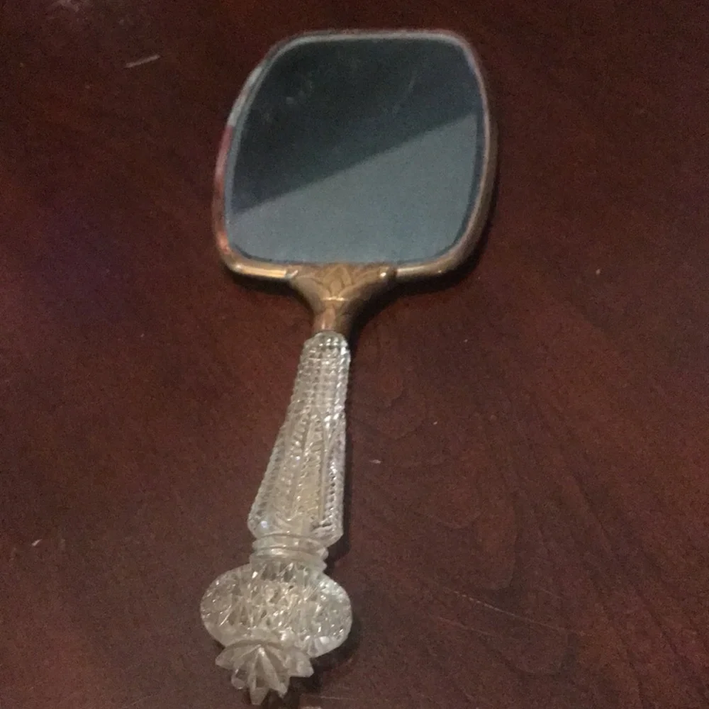 Vintage Art Deco hand held mirror
